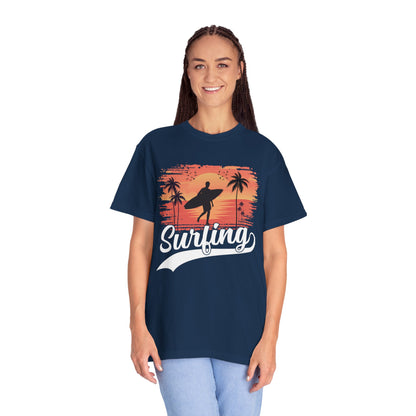 Exciting Surfing Catch The Wave Barrels & Breaks Shortboard Beach Vibes Unisex Heavy Cotton T-Shirt