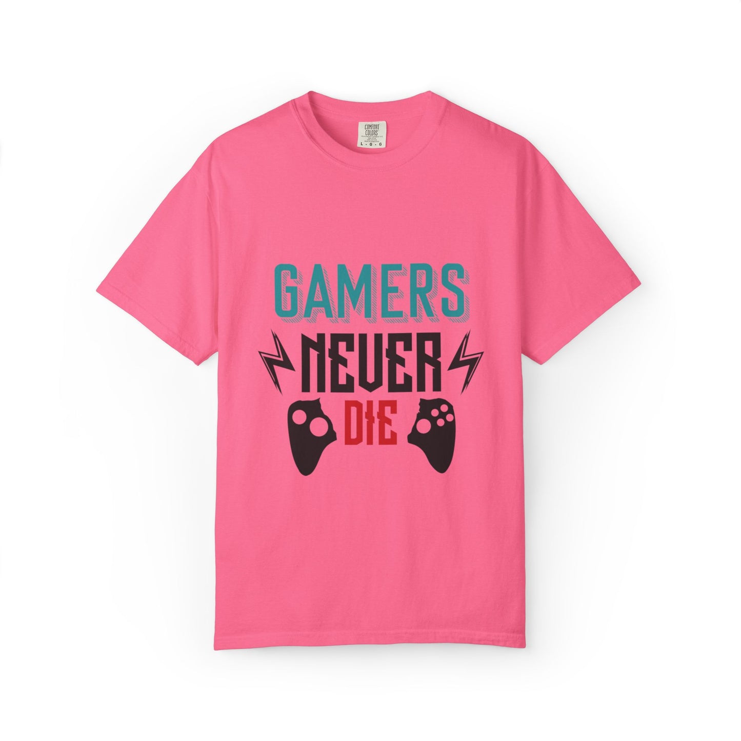 Gamers Never Die Warriors Tee Non-Stop Playing Obsession Mastery Thrill Unisex Heavy Cotton T-Shirt