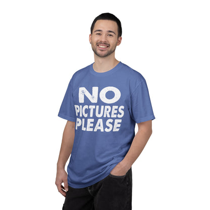 No Picture Please Photogenic Tee No Flash Camera-Shy Personal Space Unisex Heavy Cotton T-Shirt