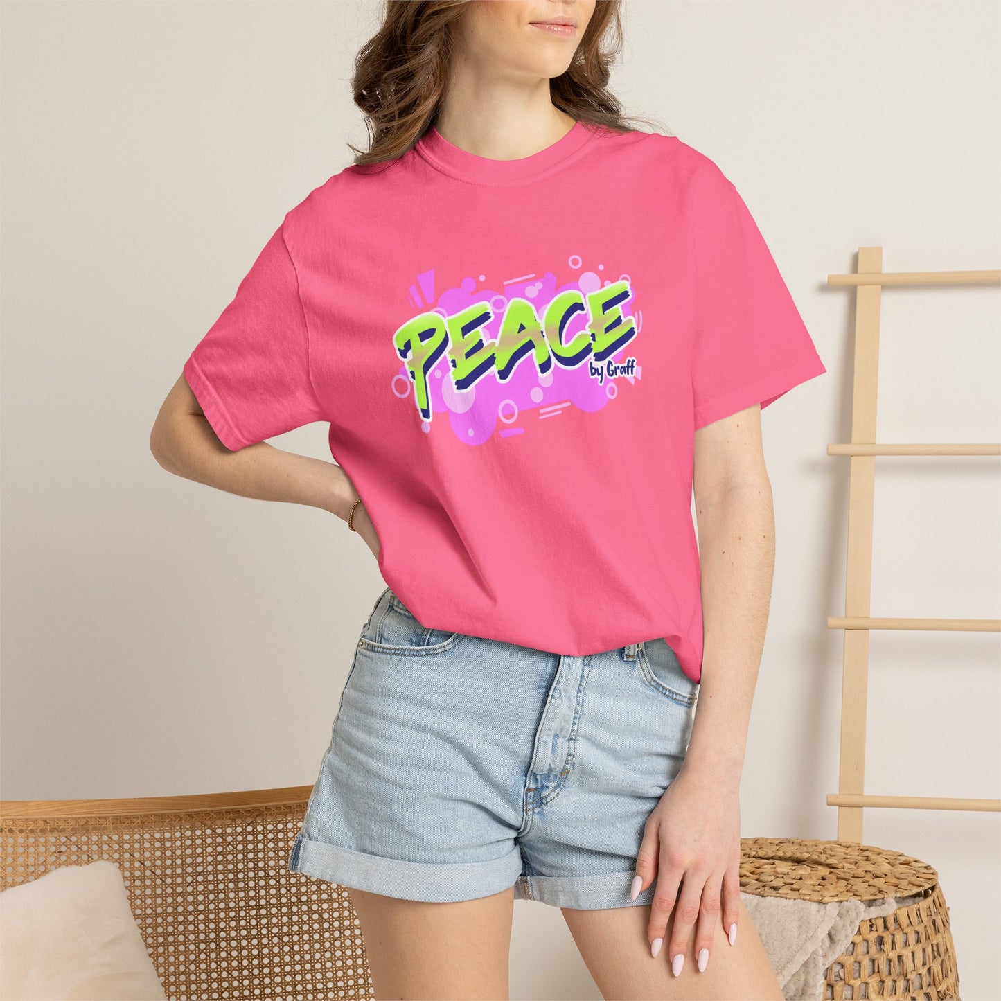 Graffiti Logo Maker Featuring Bubbly Graphics Unisex Heavy Cotton T-Shirt