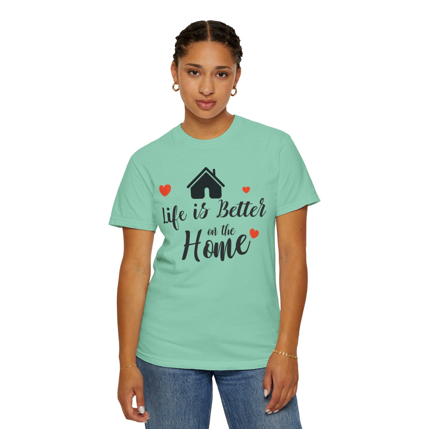 Life Is Better On The Home Peaceful Paradise Tee Cherished Space Heartfelt Haven Unisex Heavy Cotton T-Shirt