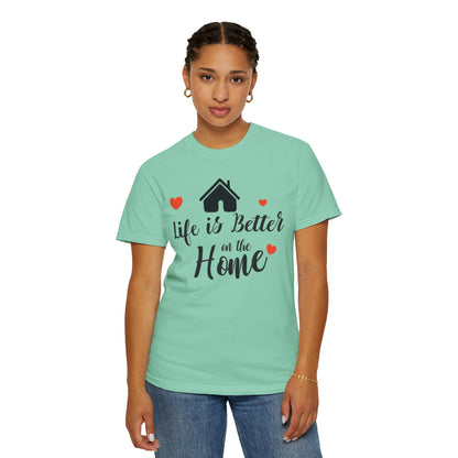 Life Is Better On The Home Peaceful Paradise Tee Cherished Space Heartfelt Haven Unisex Heavy Cotton T-Shirt