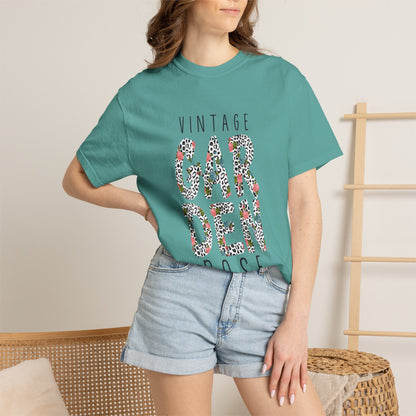 Vintage Garden Rose Heartwarming Lovely Trendy Tee Sweet Charismatic Beautiful Fragrance Happiness Unisex Heavy Cotton T-Shirt