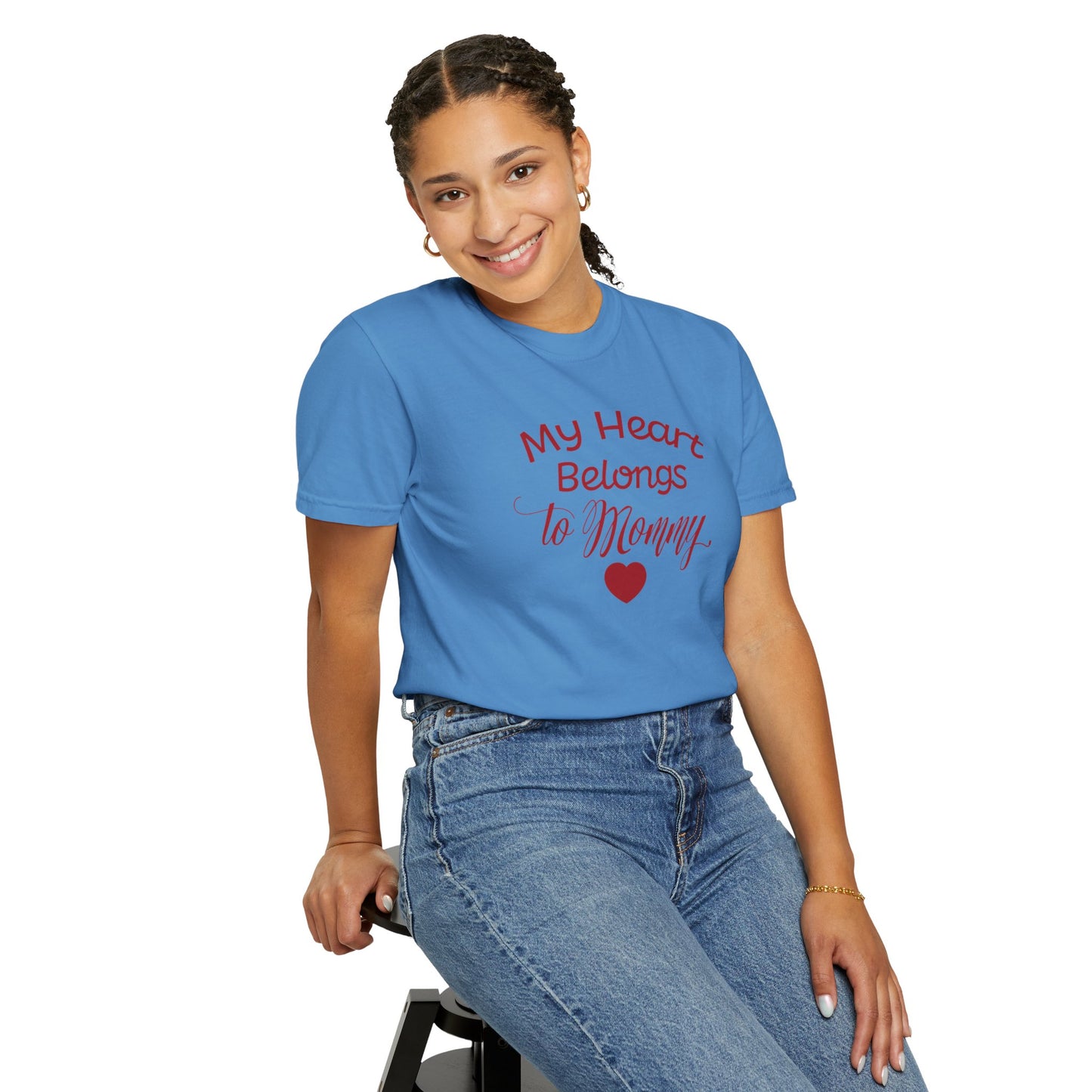 My Heart Belongs To Mommy Mothers Love Wins Priceless Strong Tee Motherhood Supermom Life Giver Unconditional Care Unisex Heavy Cotton T-Shirt