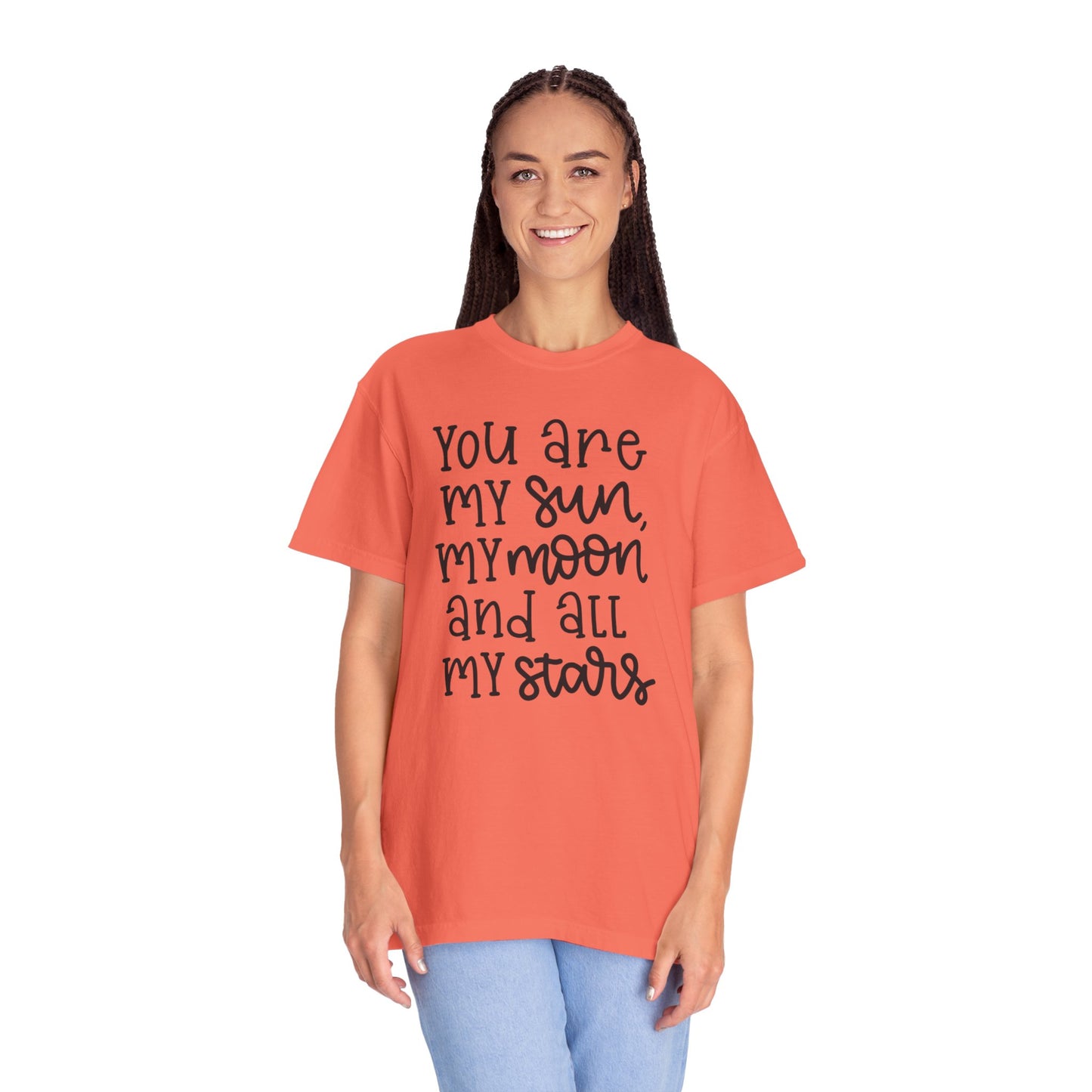 You Are My Sun My Moon And All My Stars Lovers Tee Hug Rainbow Passion Unconditional Soulful Connection Unisex Heavy Cotton T-Shirt
