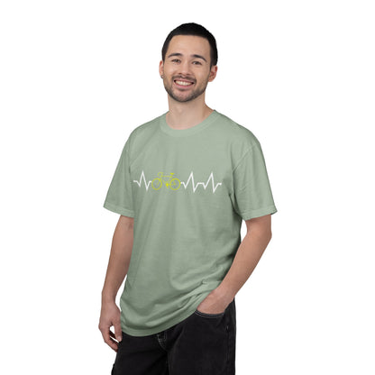 Funny Cycle Heart Beat Cycle Enthusiasm Pedal power Sarcastic Two Wheeled Adventures Unisex Heavy Cotton T-Shirt