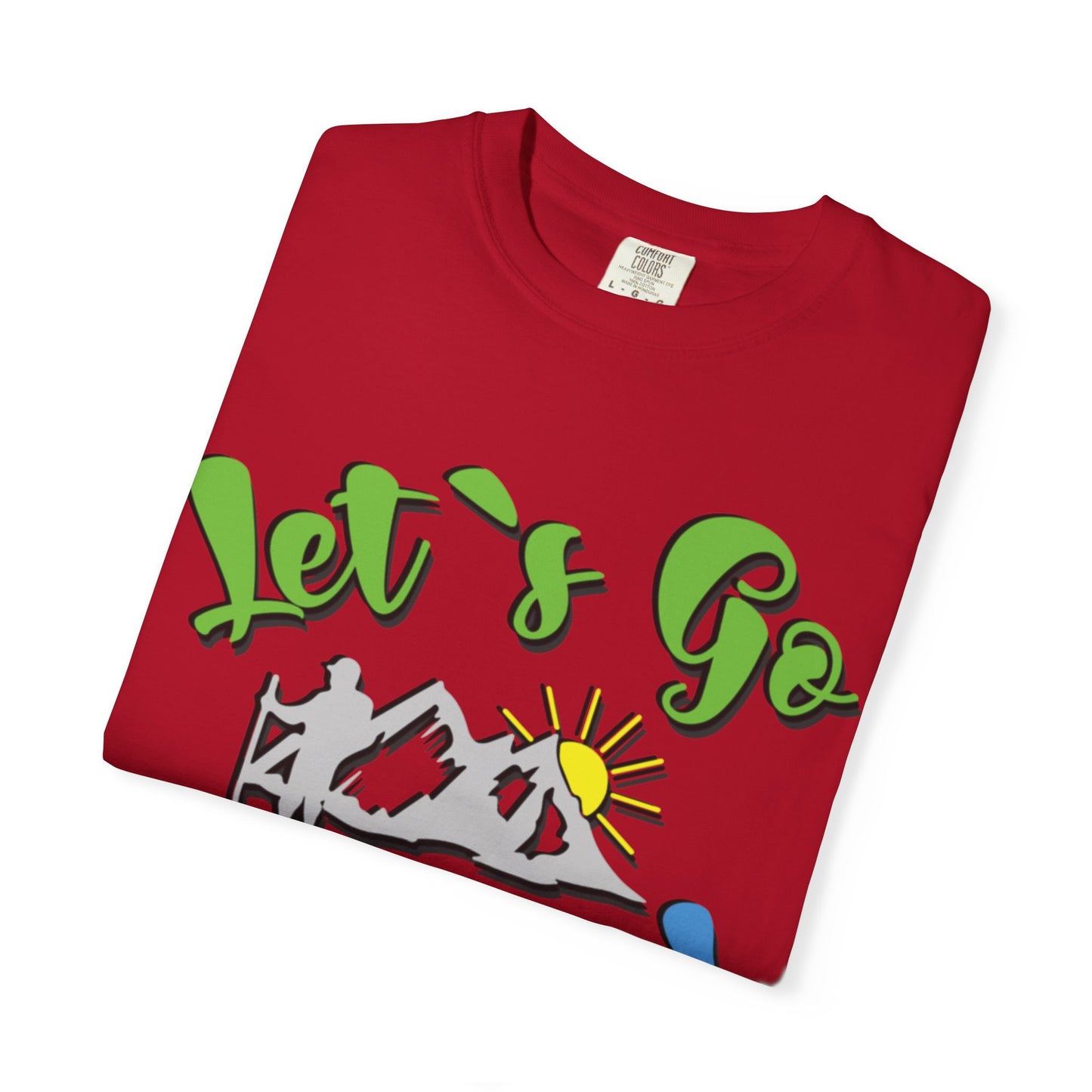 Let’s Go Hiking! Trendy Tee Adventure Mountain Hut Fun Activities Unisex Heavy Cotton T-Shirt