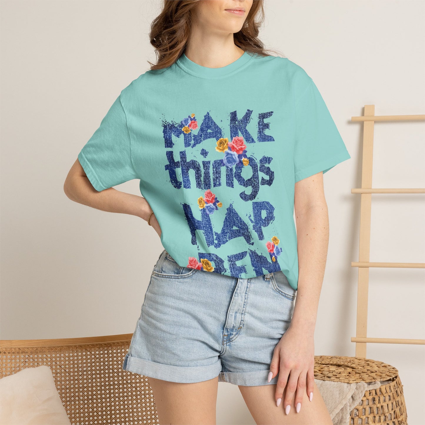 Make Things Happen Positivity Optimism Trendy Tee Mindset Gratitude Empathy Support Courage Unisex Heavy Cotton T-Shirt