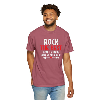 Motivational Rock The Best Stop Wishing Start Doing Action Goal Setting Modern Tee Achievement Self-Improvement Unisex Heavy Cotton T-Shirt