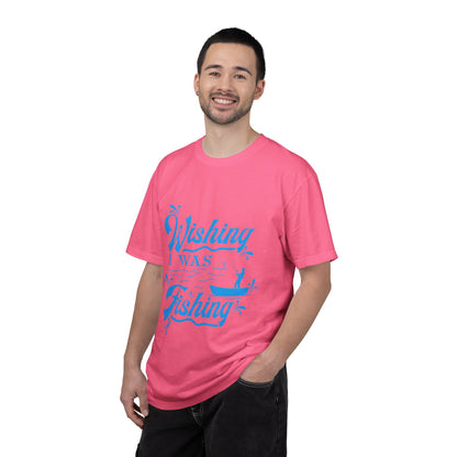 Funny Wishing I Was Fishing Catch and Release Unconditional Love Fishing Boat  Fishing Rod Sarcastic Adventure Unisex Heavy Cotton T-Shirt