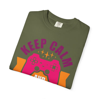 Inspirational Keep Calm And Game On Pro Gamer Skills Gaming Mindset Gaming Community Gaming Console Unisex Heavy Cotton T-Shirt