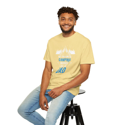 Funny My Favorite Camping Buddies Call Me Dad Sarcastic Adventure Mountains Hiking Stars Unisex Heavy Cotton T-Shirt