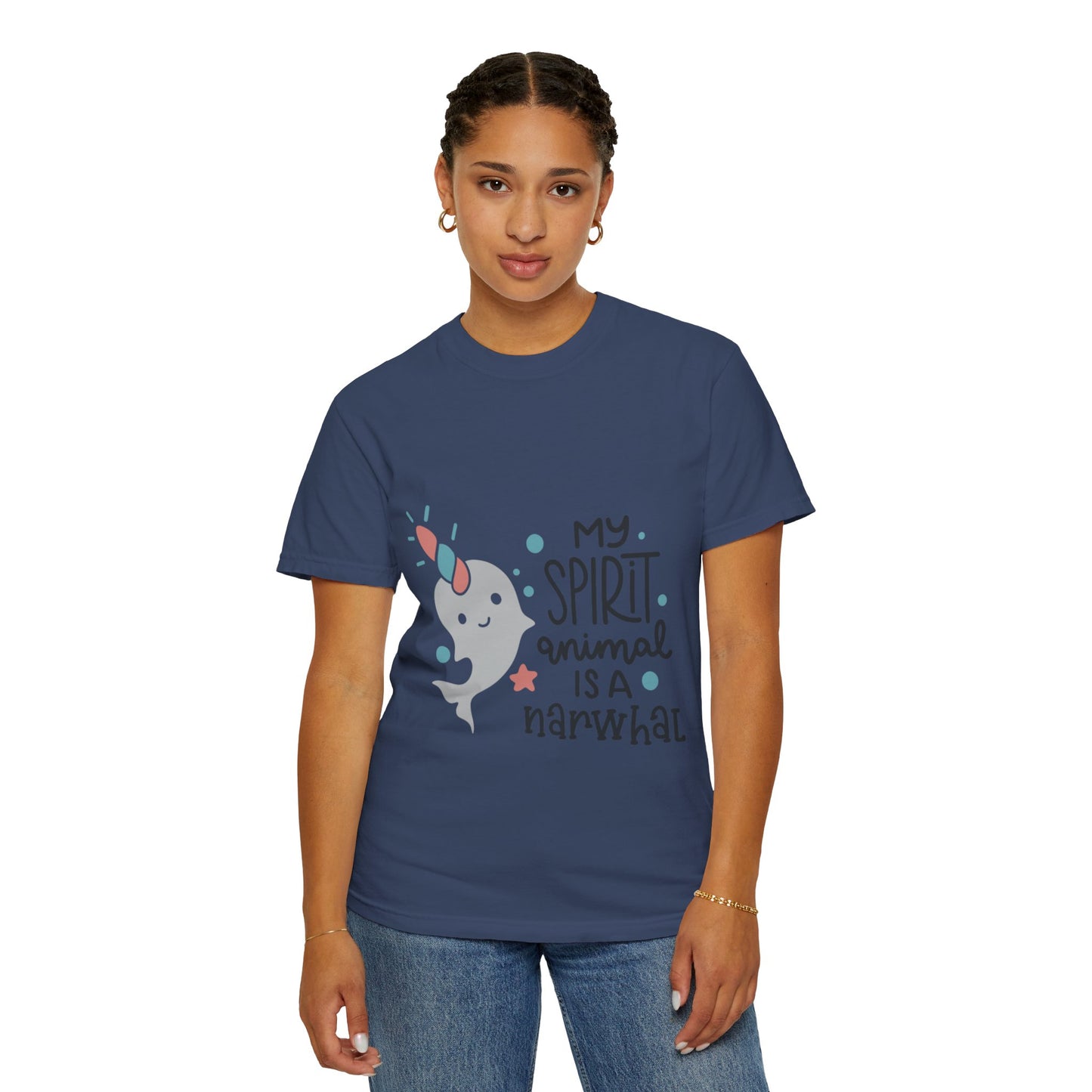 My Spirit Animal Is a Narwhal Unicorn Of The Sea Tusk Tee Inuit Culture Migration Unisex Heavy Cotton T-Shirt