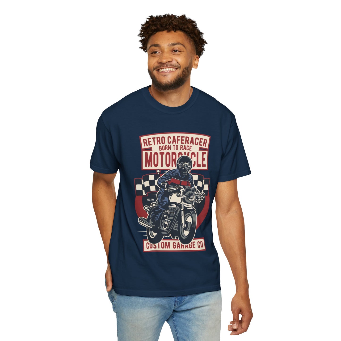 Retro Caferacer Vintage King Of The Road Classic Tee Bike Speed Racing Enthusiast Unisex Heavy Cotton T-Shirt