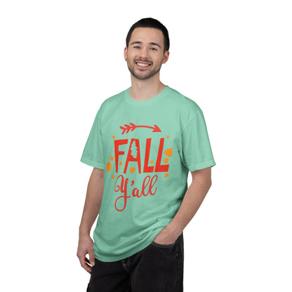 Fall Y’all Breeze Leaves Christmas Tee Jingle Bells Falling Beauty Holiday Spirit Unisex Heavy Cotton T-Shirt