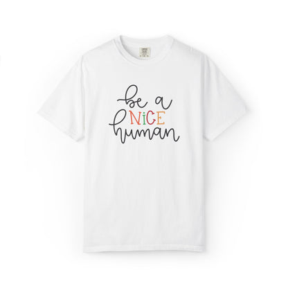 Be A Nice Human Positivity Optimism Happiness Tee Mindset Gratitude Empathy Unisex Heavy Cotton T-Shirt