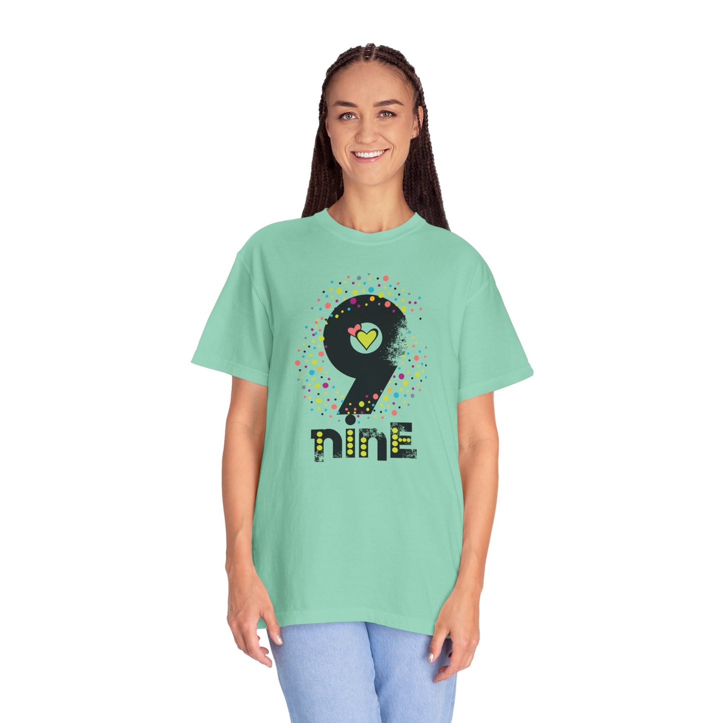 9 Nine Number Flowers Heartwarming Lovely Trendy Tee Sweet Charismatic Beautiful Fragrance Rose Unisex Heavy Cotton T-Shirt