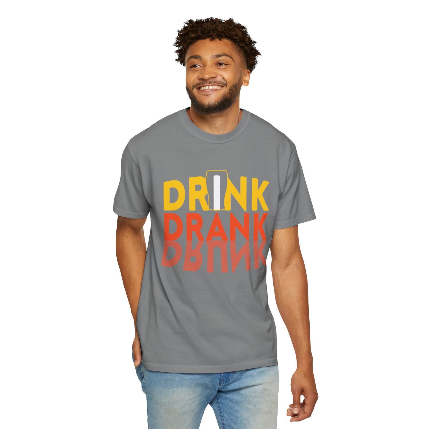 Funny Drink Drank Drunk Want To Drink Beer sarcastic Beer Glass Sip & Smile Unisex Heavy Cotton T-Shirt