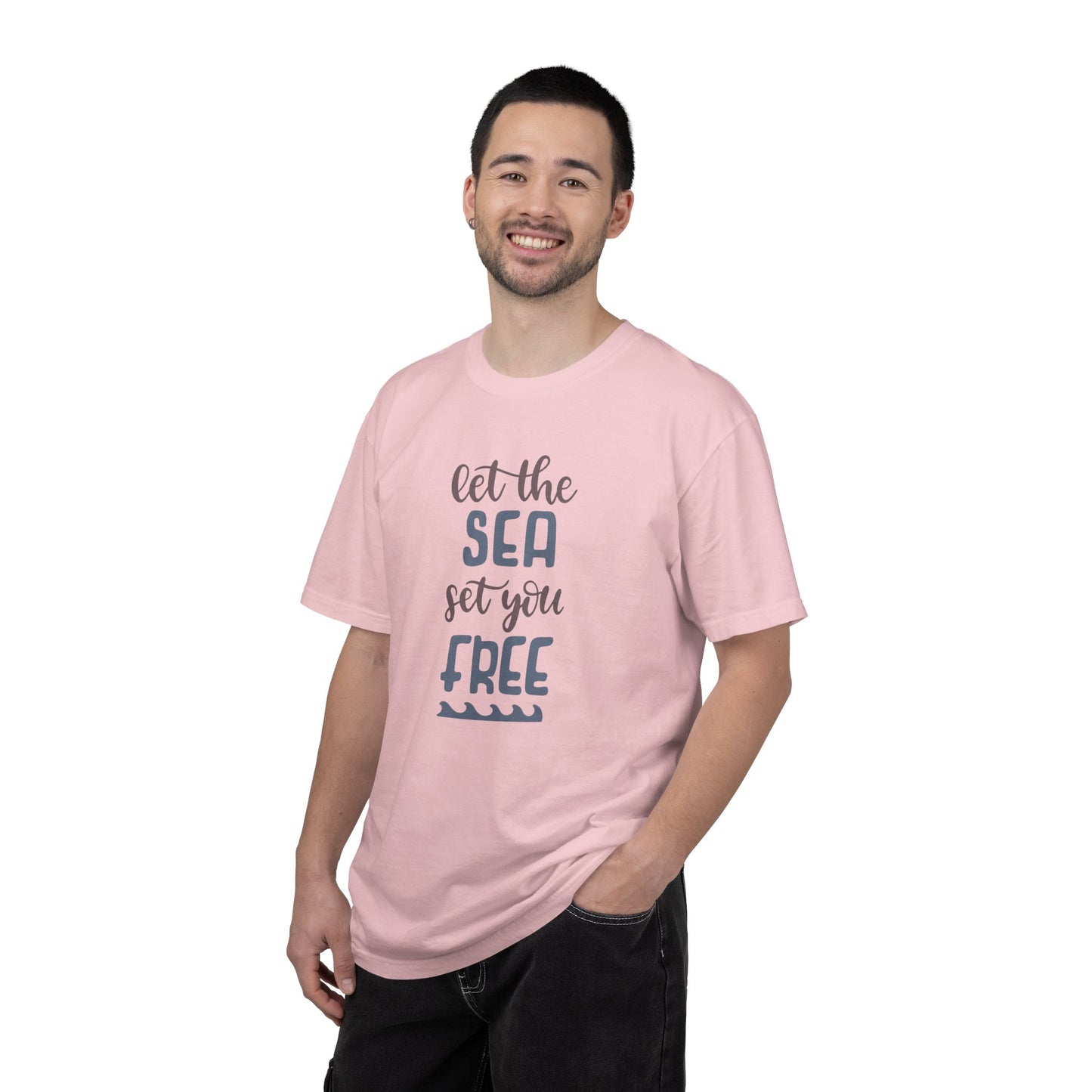 Let The Sea Set You Free Summer Tee Sunshine Days Ice Cream Camping Beachcombing Unisex Heavy Cotton T-Shirt