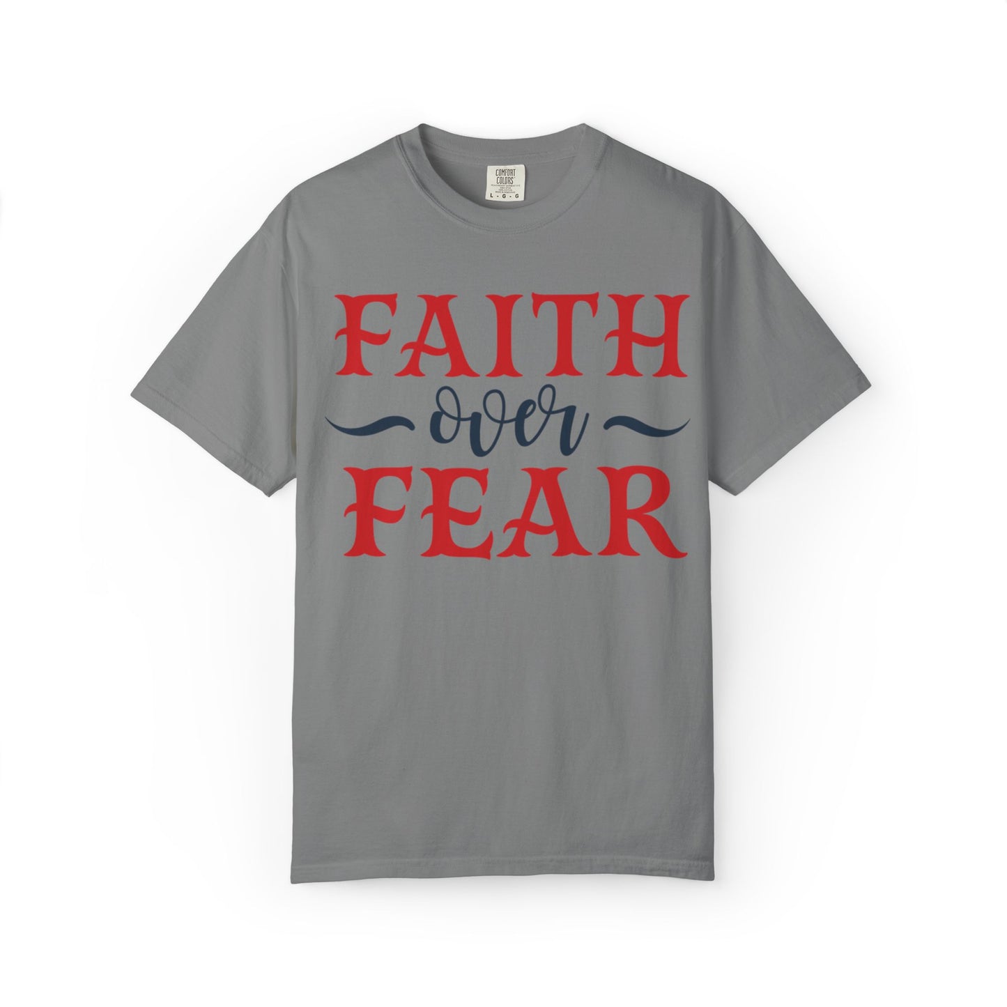 Faith Over Fear Stop Wishing Start Doing Action Goal Setting Modern Tee Achievement Self-Improvement Unisex Heavy Cotton T-Shirt