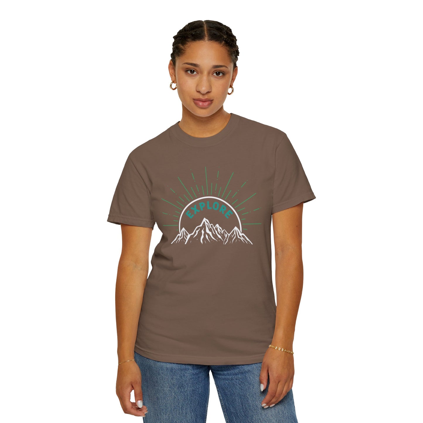 Funny Explore Mountain Adventure Tee Sarcastic Alpine Discover Camping Forest Unisex Heavy Cotton T-Shirt