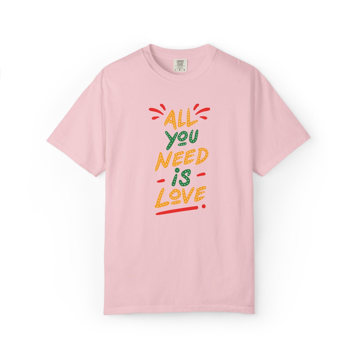 All You Need Is Love T-Shirt — Retro Handwritten Love Graphic Unisex Heavy Cotton T-Shirt