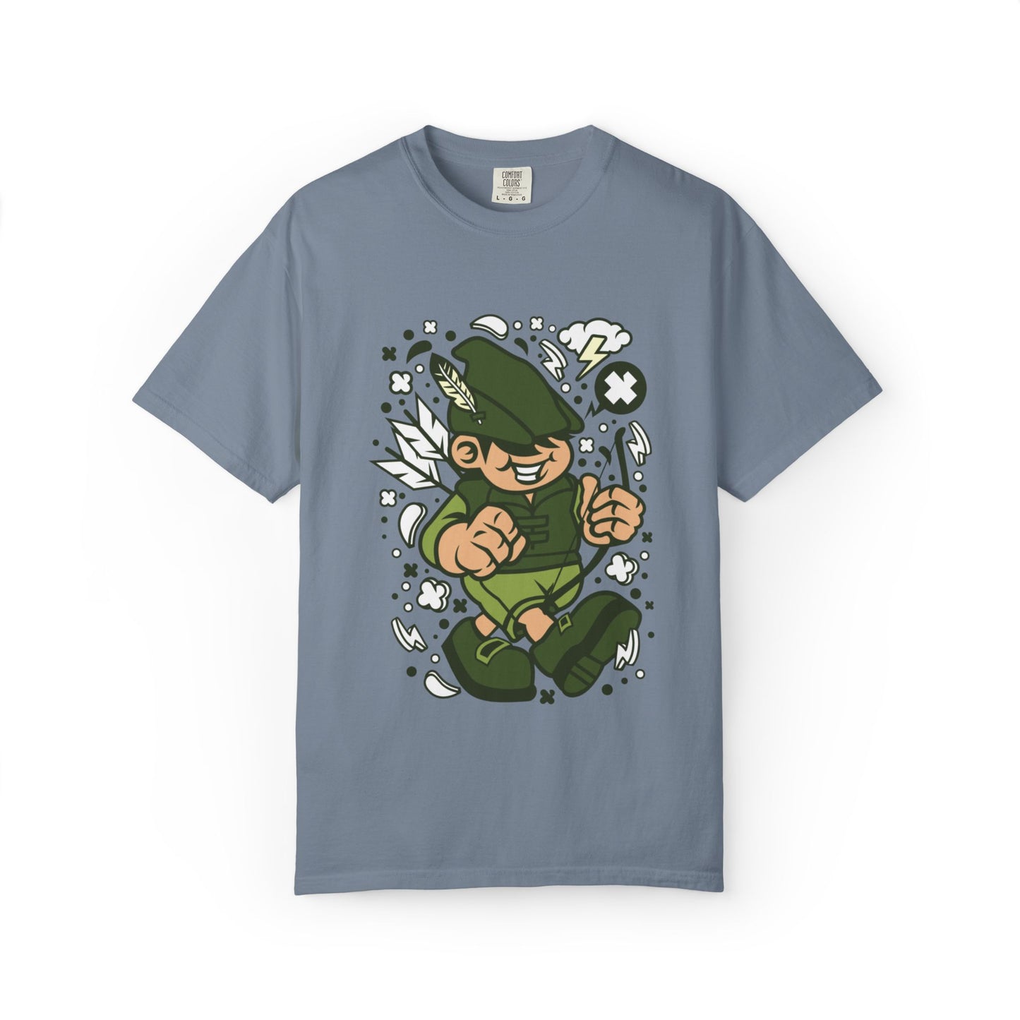 Rhino Robin Hood Folklore Mashup Tee Forest Guardian Adventure Story Fantasy Character Unisex Heavy Cotton T-Shirt