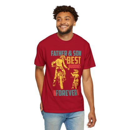 Lovable Father And Son Best Buddies Forever Role Model Loving Father Fatherhood Heroic Dad Unisex Heavy Cotton T-Shirt