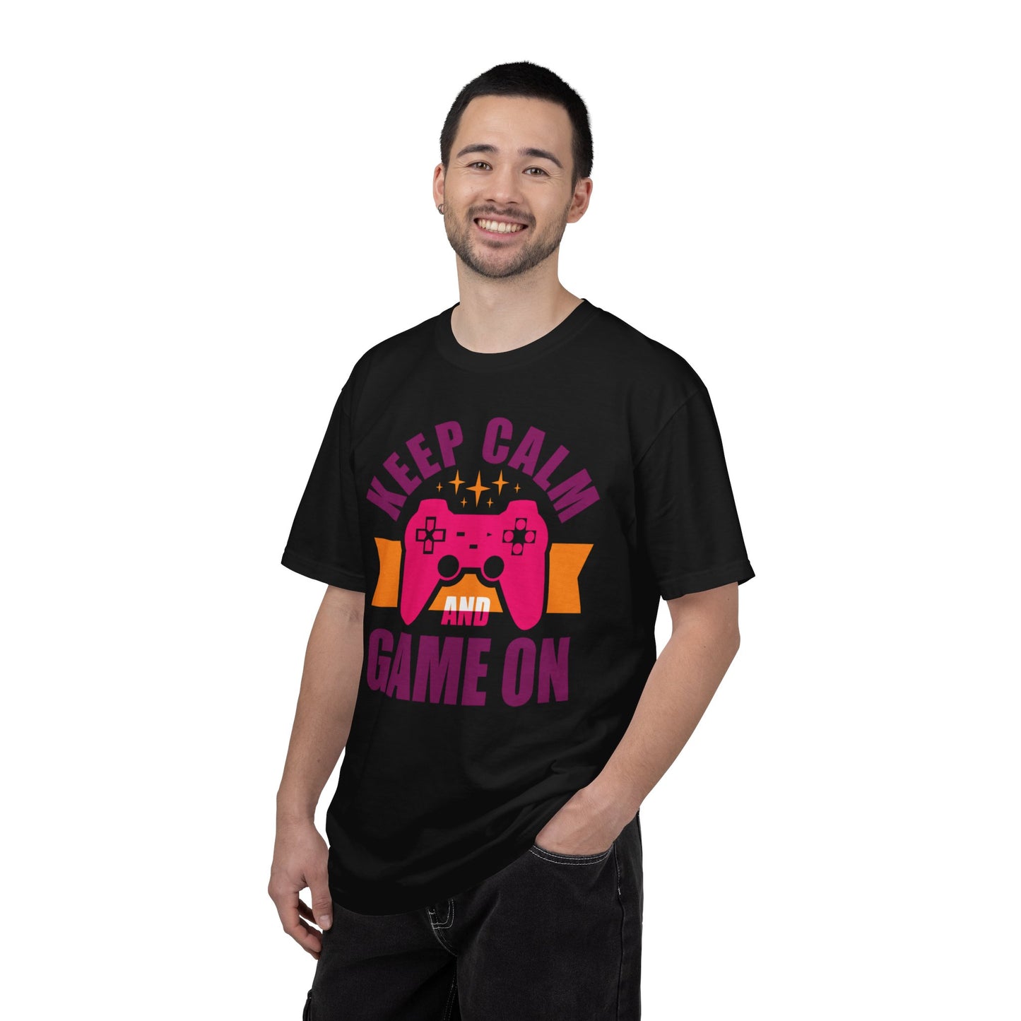 Inspirational Keep Calm And Game On Pro Gamer Skills Gaming Mindset Gaming Community Gaming Console Unisex Heavy Cotton T-Shirt