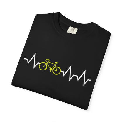 Funny Cycle Heart Beat Cycle Enthusiasm Pedal power Sarcastic Two Wheeled Adventures Unisex Heavy Cotton T-Shirt