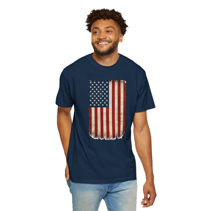Flag USA - Unisex Garment-Dyed T-shirt