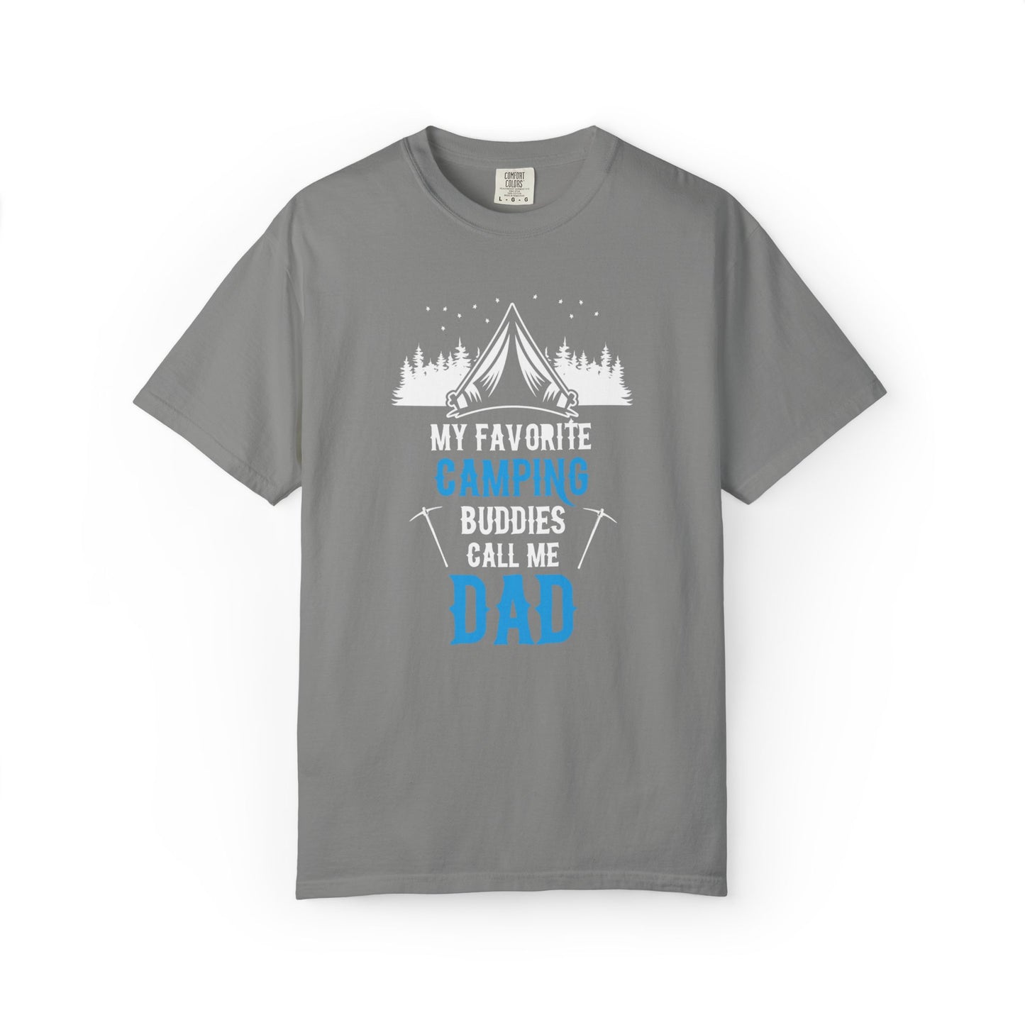Funny My Favorite Camping Buddies Call Me Dad Sarcastic Adventure Mountains Hiking Stars Unisex Heavy Cotton T-Shirt
