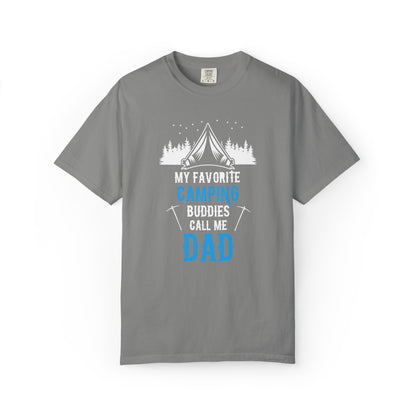 Funny My Favorite Camping Buddies Call Me Dad Sarcastic Adventure Mountains Hiking Stars Unisex Heavy Cotton T-Shirt