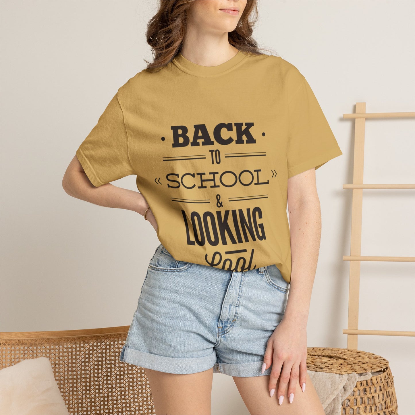 Funny Back To School Looking Cool New Beginning Educational Journey New Classroom Backpack Notebooks Unisex Heavy Cotton T-Shirt
