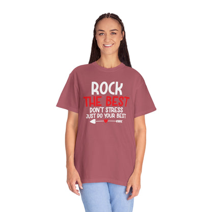 Motivational Rock The Best Stop Wishing Start Doing Action Goal Setting Modern Tee Achievement Self-Improvement Unisex Heavy Cotton T-Shirt