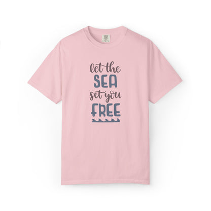 Let The Sea Set You Free Summer Tee Sunshine Days Ice Cream Camping Beachcombing Unisex Heavy Cotton T-Shirt