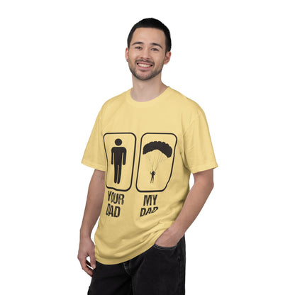 Proud Son Your Dad My Dad Thrill-Seeker Father Parenting Journey Ideal Skydiving Unisex Heavy Cotton T-Shirt