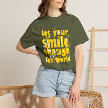 Let Your Smile Change The World Kindness Heartfelt Compliments Tee Thoughtful Gestures Love-Inspiration  Unisex Heavy Cotton T-Shirt