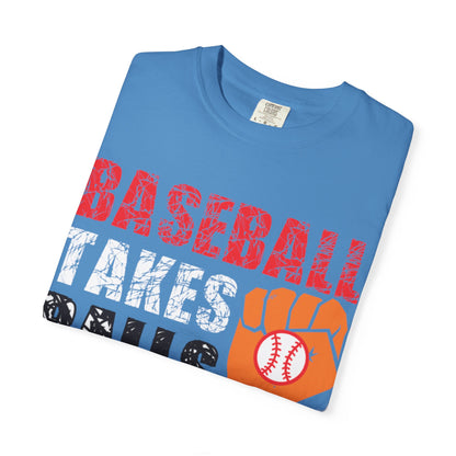Baseball Takes Ball Defensive Prowess Tee Fielding Excellence Outfield Expertise Unisex Heavy Cotton T-Shirt