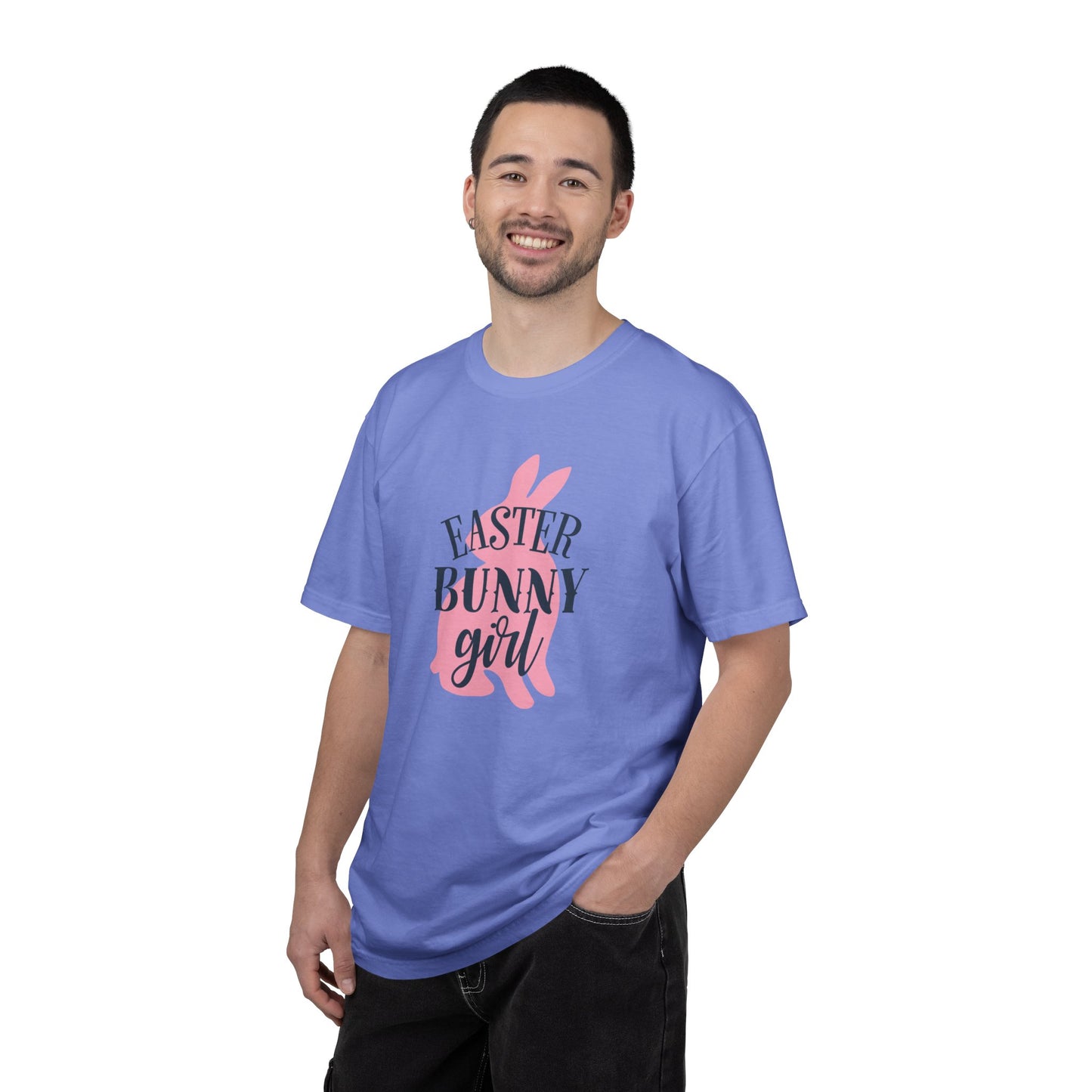 Easter Bunny Girl Holy Week Celebration Spring Festival Tee Christian Holiday Excitement Eggs Good Friday  Unisex Heavy Cotton T-Shirt