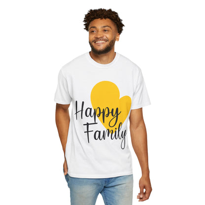 Happy Family Peaceful Paradise Tee Cherished Space Heartfelt Haven Unisex Heavy Cotton T-Shirt