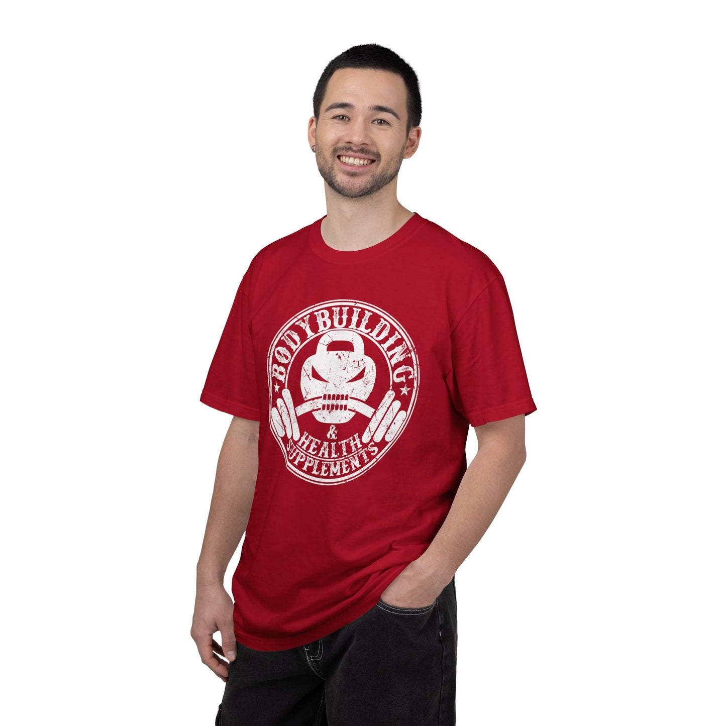 Body Building & Health Supplements Trendy Tee Health Conscious Fitness Freak Exercise Motivation Gym Dedication Unisex Heavy Cotton T-Shirt