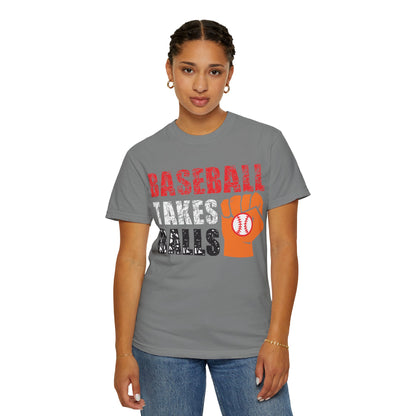 Baseball Takes Ball Defensive Prowess Tee Fielding Excellence Outfield Expertise Unisex Heavy Cotton T-Shirt