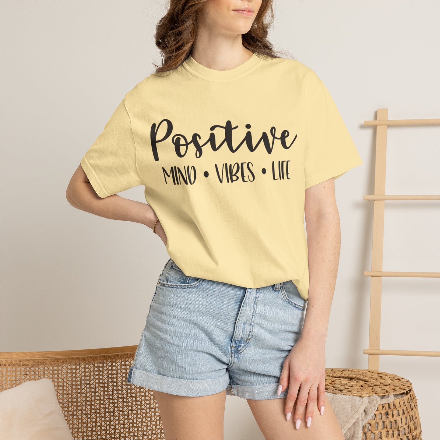 Positive Mind Vibes Life Precious Moments Tee Unexpected Blessings Divine Intervention Positive Outlook Unisex Heavy Cotton T-Shirt