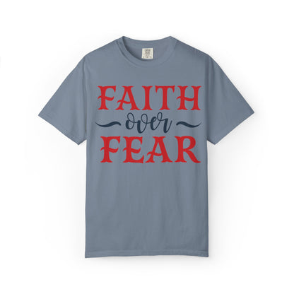Faith Over Fear Stop Wishing Start Doing Action Goal Setting Modern Tee Achievement Self-Improvement Unisex Heavy Cotton T-Shirt