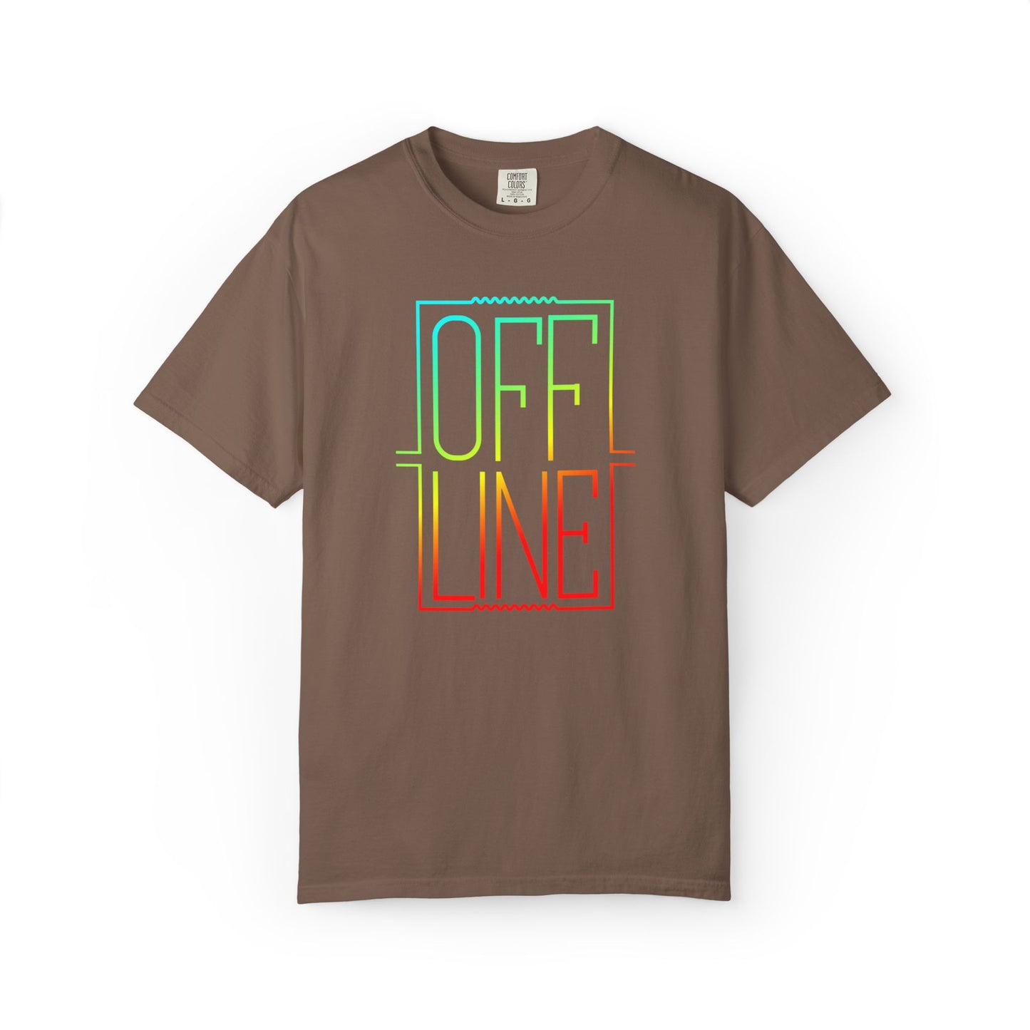 Offline Graphic T-Shirt — Retro Neon Text Tee