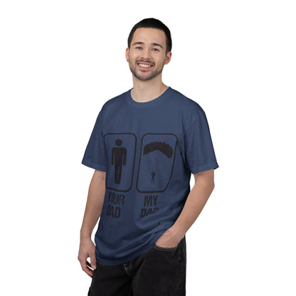 Proud Son Your Dad My Dad Thrill-Seeker Father Parenting Journey Ideal Skydiving Unisex Heavy Cotton T-Shirt