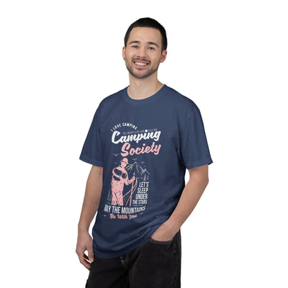 Funny Camping Society I Love Camping Enthusiastic Traveler Sarcastic Adventure Birds In The Mountains Unisex Heavy Cotton T-Shirt