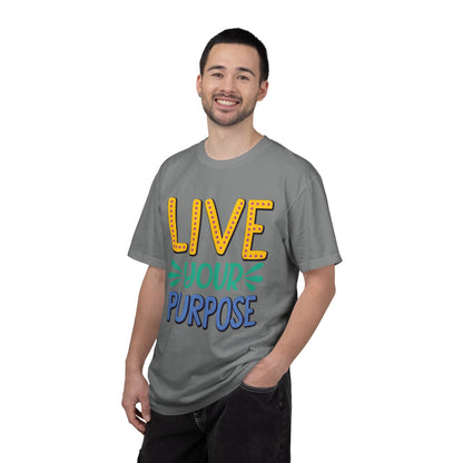 Live Your Purpose Inspirational Tee Stay Focused Positive Message Set Your Goal Empowering Personal Growth Unisex Heavy Cotton T-Shirt