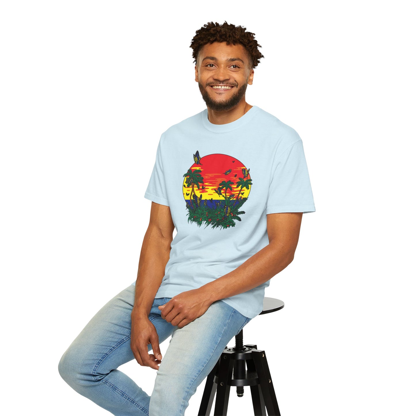 Palm Trees Island Summer Trendy Tee Sunshine Days Ice Cream Summer Camp Beachcombing Anchor Unisex Heavy Cotton T-Shirt